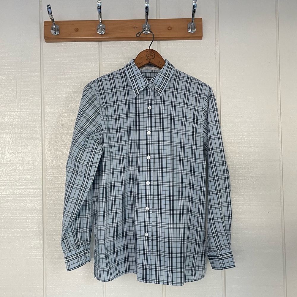 Plaid Foxcroft wrinkle-free button-down shirt